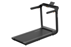 Walkingpad X55 foldable treadmill with digital display and safety handrails, designed for compact home workouts.