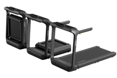 Walkingpad X55 foldable treadmill for home use, showing the sleek design and foldable feature in a well-lit room setting.