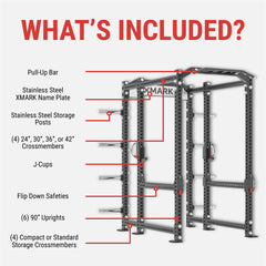 XM-5580-30 Viper Power Rack with Storage & Flip Down Safeties by XMARK