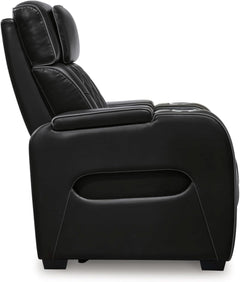 Black Leather Power Recliner With Adjustable Headrest by ShipItFurniture