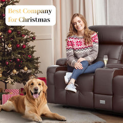 Reclining Massage Loveseat With USB Ports And Wall Hugger by ShipItFurniture