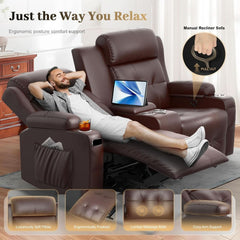 Reclining Massage Loveseat With USB Ports And Wall Hugger by ShipItFurniture