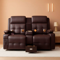 Reclining Massage Loveseat With USB Ports And Wall Hugger by ShipItFurniture