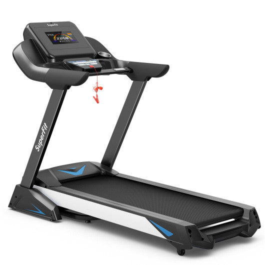 Black VYSN 4.75 HP treadmill with app connectivity and auto incline for home or apartment use.