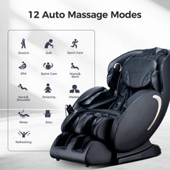 SAKSBY WHOLESALE dual motor massage recliner chair with zero-gravity design, full-body Shiatsu massage, black finish, app control