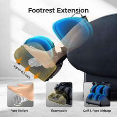 SAKSBY WHOLESALE dual motor massage recliner with zero-gravity design, full-body Shiatsu massage, app control, and extendable footrest.