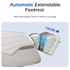 Bosscare Premium Full Body Zero Gravity Massage Chair by SAKSBY WHOLESALE with gray upholstery, AI voice, app control, and extendable footrest.