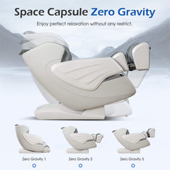 Bosscare premium full body zero gravity massage chair by SAKSBY WHOLESALE with gray upholstery, AI voice, and app control features.