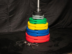 Muscle D 14 Olympic Plates + Bar + Spring Collars - Local Pick Up Only Deal(Paramount,CA)