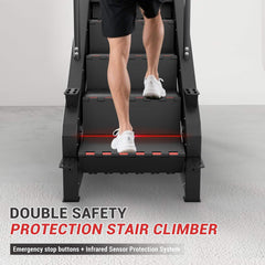 SAKSBY WHOLESALE Rovix commercial stair stepper with LED display and 15 resistance levels, featuring double safety protection.