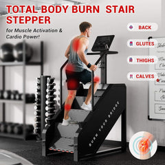 SAKSBY WHOLESALE Rovix commercial stair stepper with LED display and 15 resistance levels for total body workout.