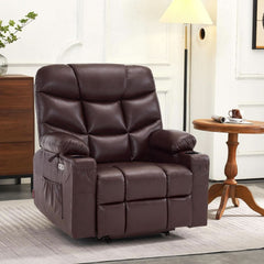 Power Lift Recliner Dark Brown Extended Footrest Chair by ShipItFurniture