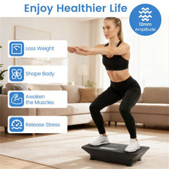 Black Berry Charmz full body vibration plate exercise machine with control panel and textured platform surface.