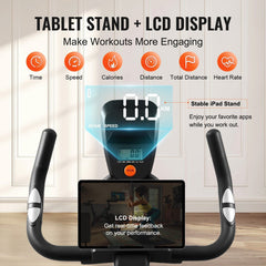 Berry Charmz exercise bike with adjustable magnetic resistance, black stationary bike for indoor cardio workouts