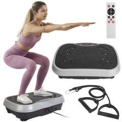 Berry Charmz vibration platform exercise machine with resistant bands, showing a sturdy vibration plate with adjustable resistance.