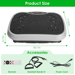 Berry Charmz vibration platform exercise machine with resistant bands, showing the compact vibration plate and attached resistance bands.