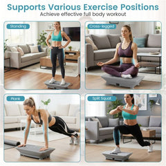 Gray Berry Charmz full body vibration platform exercise machine with control panel and textured surface for fitness workouts.