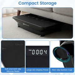 Black Berry Charmz full body vibration plate exercise machine with digital display and sturdy platform for fitness workouts.