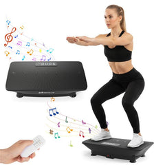 Black Berry Charmz full body vibration platform exercise machine with control panel and textured surface for fitness workouts.