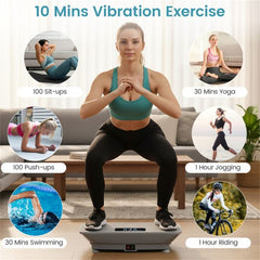 Gray Berry Charmz full body vibration platform exercise machine with control panel and textured platform surface.