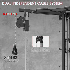 SAKSBY WHOLESALE Rovix Dual Pulley Cable Crossover Machine with pull-up bar and LAT bar for strength training and workouts.