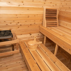 Dundalk Leisurecraft 4-Person Canadian Timber Luna Cube Sauna by SAKSBY WHOLESALE