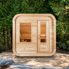 Dundalk Leisurecraft 4-Person Canadian Timber Luna Cube Sauna by SAKSBY WHOLESALE