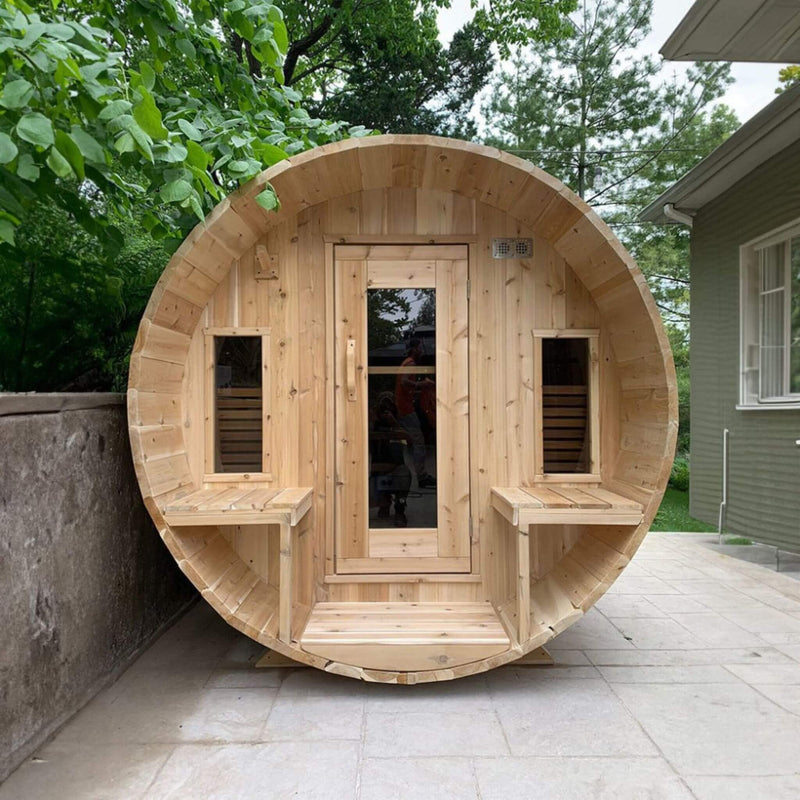 Dundalk Leisurecraft 6-Person Canadian Timber Tranquility Barrel Sauna by SAKSBY WHOLESALE