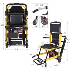 Electric handicap stair climbing wheelchair lift by Dynamic Fluid Fitness, designed for elderly and heavy-duty use, FDA-approved.