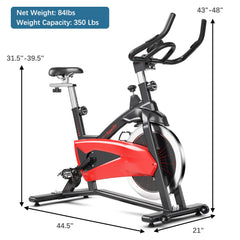 FH10005RB Magnetic Exercise Bike Fitness Cycling Bike with 35Lbs Flywheel for Home and Gym-Black & Red by DirectDeals