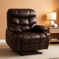 Power Lift Recliner Dark Brown Extended Footrest Chair by ShipItFurniture