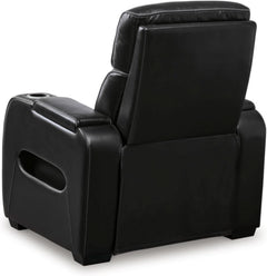 Black Leather Power Recliner With Adjustable Headrest by ShipItFurniture