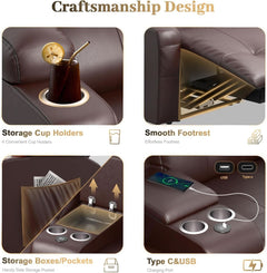 Reclining Massage Loveseat With USB Ports And Wall Hugger by ShipItFurniture