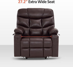 Power Lift Recliner Dark Brown Extended Footrest Chair by ShipItFurniture