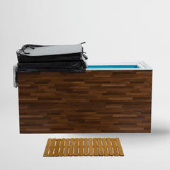 Fire Cold Plunge All-In-One Cold Plunge tub with sleek design, filled with water and ready for use.