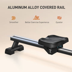 Foldable Rovix Water Rowing Machine by Saksby Wholesale with adjustable resistance, LCD monitor, and tablet holder for smooth workouts.