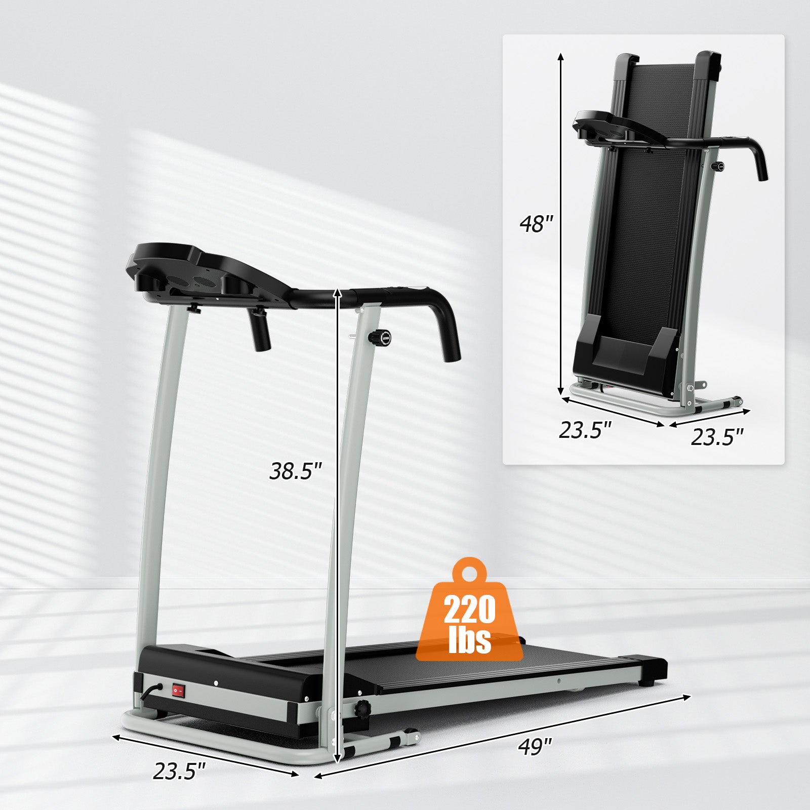 SP38000US-BK Folding Treadmill by DirectDeals