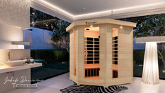 6 Person Indoor Infrared Full Spectrum Sauna by Modern Reform