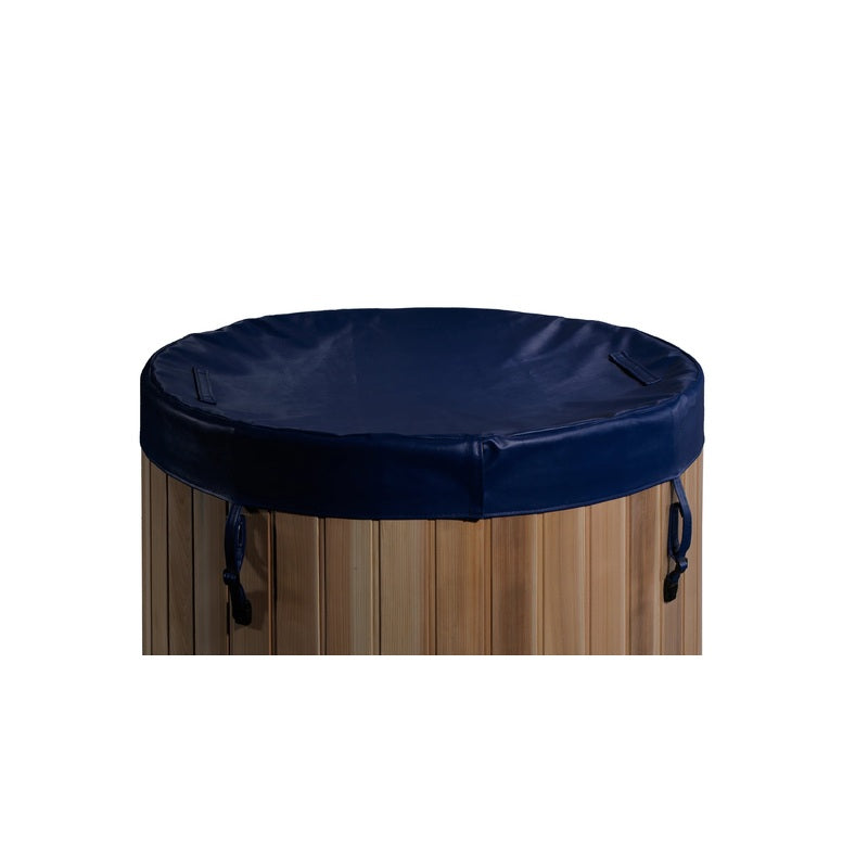 Golden Designs Inc. Cold Plunge with insulated cover, round inflatable cold therapy tub for cold water immersion therapy.