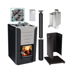 PRO20-PKG-SS-WH Harvia Pro 20 WH Wood Burning Sauna Stove by SAKSBY WHOLESALE
