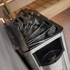 HSWS8U1B Harvia The Wall Stainless Steel Built-In Wall Mount Sauna Heater by SAKSBY WHOLESALE