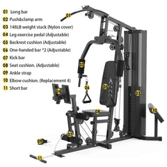 SAKSBY Wholesale Rovix heavy-duty all-in-one home gym workout station for full-body strength training with multiple exercise components