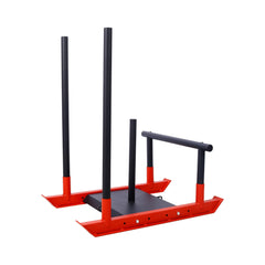 SAKSBY Wholesale Rovix heavy-duty iron weight fitness training sled for muscle building, shown from back right view.