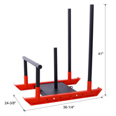 Heavy-duty iron weight strength training sled for muscle building by Saksby Wholesale, shown with sturdy construction and handles.