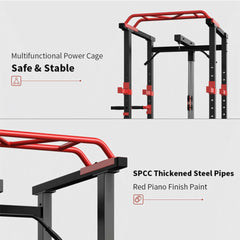 SAKSBY WHOLESALE heavy-duty 1000LBS adjustable power cage rack for weightlifting and strength training exercises.
