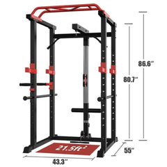 SAKSBY Wholesale heavy-duty 1000LBS adjustable power cage rack for professional strength training and exercise workouts.