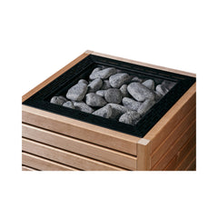 SAKSBY WHOLESALE Huum Core Thermo Aspen Wood Exterior Sauna Heater with stones, available in 6.5kW and 10.5kW models.