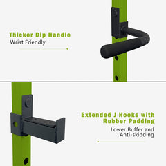 SAKSBY WHOLESALE IFast adjustable home gym power cage and squat rack with pull-up bar, barbell support, handle, and rubber padding.