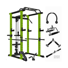 SAKSBY WHOLESALE IFast adjustable home gym power cage with squat rack, pull-up bar, and accessories for versatile strength training.