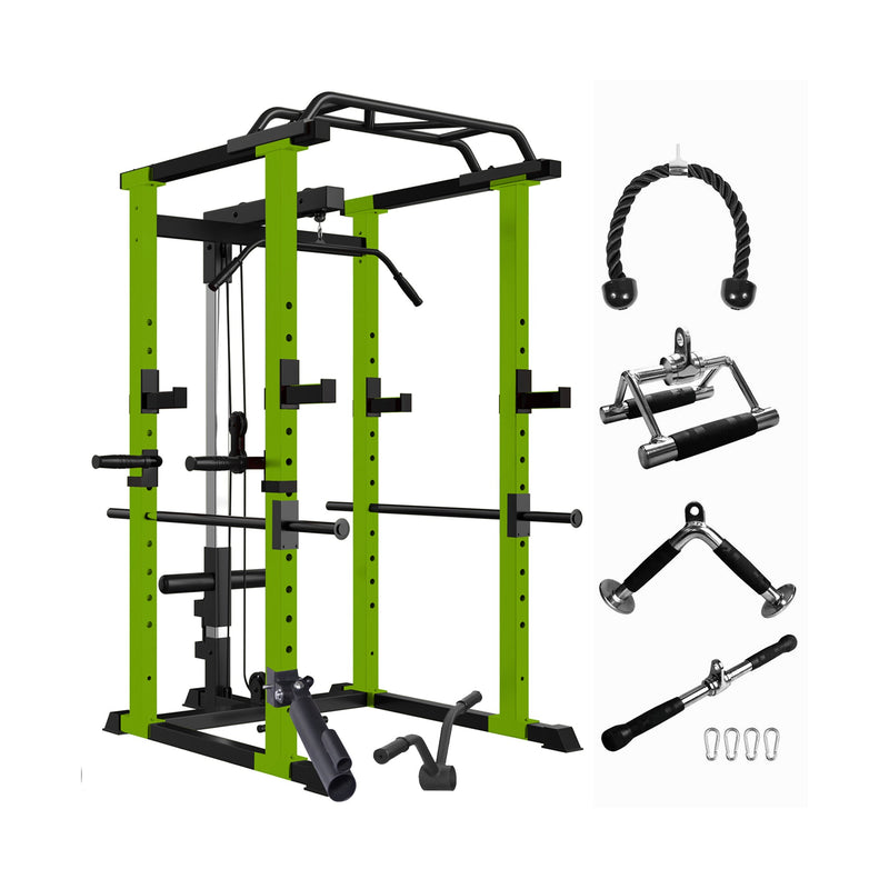 SAKSBY WHOLESALE IFast adjustable home gym power cage with squat rack, pull-up bar, and accessories for versatile strength training.